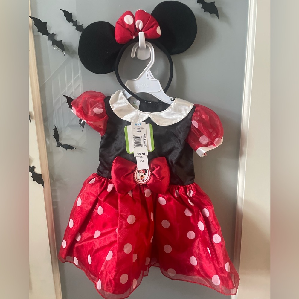 BRAND NEW W/ TAGS Disney Signature Minnie Mouse Costume w/ Ears Size 6-9 months